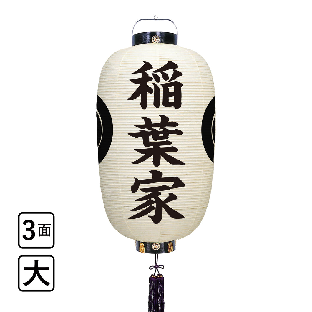 お迎え提灯 大 両紋・正面家名 LED付き